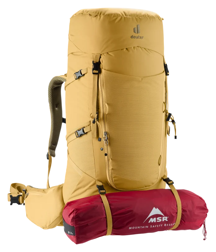 Trekkingrucksack Aircontact Core 60+10 in der Farbe "savanna-nori" von Deuter. © Deuter